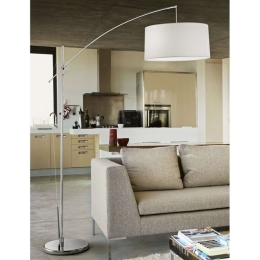 Φωτιστικό Δαπέδου 5602 2XE27 60W 190x200cm Chrome Με Αμπαζούρ White Perenz Μέταλλο,Ύφασμα
