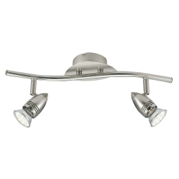 Φωτιστικό Οροφής - Σποτ Sunny SPOT-SUNNY-2 Ρυθμιζόμενο 2xGU10 5W 39x12cm Nickel Intec Μέταλλο