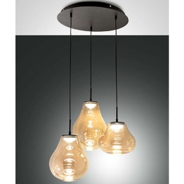 Φωτιστικό Οροφής Deva 3774-47-125 Φ50x200cm Dim Led 4530lm 42W Amber Fabas Luce
