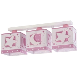 Φωτιστικό Τρίφωτο Οροφής Σε Ράγα Moon 63233 NS Pink Ango Πολυπροπυλένιο