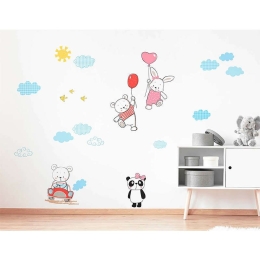 Αυτοκόλλητα Τοίχου Βινυλίου Funny Bears 18307 67Χ47Cm Ango