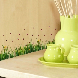 Αυτοκόλλητα Τοίχου Βινυλίου Ladybugs On Grass 59393 45x35cm Green Ango Βινύλιο