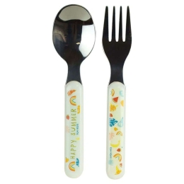 Κουτάλι & Πιρούνι Παιδικό (Σετ 2Τμχ) Fruity's 006101 3x13,5cm Multi Ango 2 τμχ Πολυπροπυλένιο