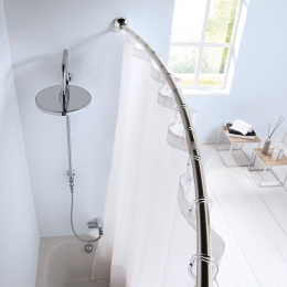 Βραχίονας Μπάνιου Με Καμπύλη Duschstange Bogen 3334 125-220cm (25mm) Chrome Kleine Wolke 125-220cm Αλουμίνιο