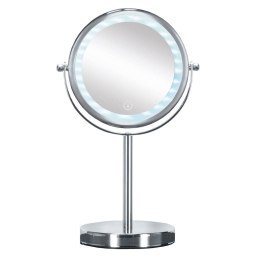 Καθρέπτης Επιτραπέζιος Με Φως Bright 5887 15x12x29,5cm Silver Kleine Wolke Μέταλλο,Γυαλί