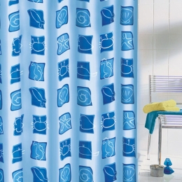 Κουρτίνα Μπάνιου Sealife 4990 Blue Kleine Wolke 180Πx200Υ 180x200cm PEVA