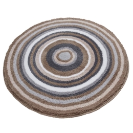 Πατάκι Μπάνιου Mandala 9105 Round Taupe Kleine Wolke 60X60 Acrylic