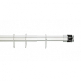 Βραχίονας Μπάνιου Ίσιος Φ25 Νο 1215 Strass Black Grekon 120-220cm Αλουμίνιο