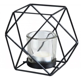 Βάση Ρεσώ Polygon M 12x12,2x12cm Black Kleine Wolke Μέταλλο,Γυαλί