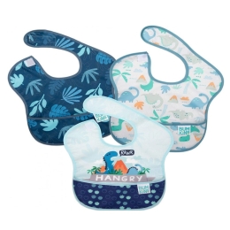 Σαλιάρες Superbib Boy Dino (Σετ 3τμχ) 25x22,8cm Blue Bumkins Πολυέστερ