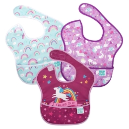 Σαλιάρες Superbib Girl Unicorns (Σετ 3τμχ) 25x22,8cm Multi Bumkins Πολυέστερ