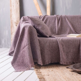 Ριχτάρι Vanda 04 Purple Ρυθμός Τριθέσιο 180x280cm Chenille-Πολυέστερ