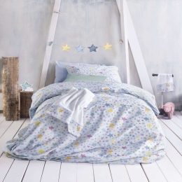 Σεντόνια Σετ 3τμχ Symbol Glow Blue Ρυθμός Ημίδιπλο 160x260cm Βαμβάκι-Πολυέστερ