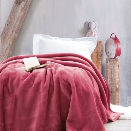 Κουβέρτα Velour Pomegranate Ρυθμός Ημίδιπλο 160x220cm Jacquard