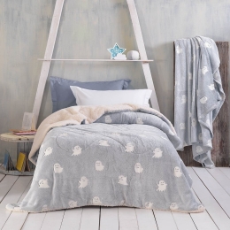 Κουβερτοπάπλωμα Παιδικό Luminus Spooggi Light Grey Ρυθμός Ημίδιπλο 160x220cm Jacquard