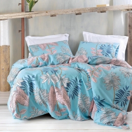 Σεντόνια Solange (Σετ 3τμχ) Turquoise Ρυθμός Ημίδιπλο 160x260cm Βαμβάκι-Πολυέστερ