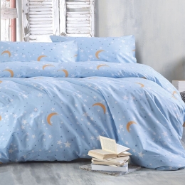 Παπλωματοθήκη Moonlight (Σετ 3τμχ) Blue Ρυθμός Υπέρδιπλo 220x250cm 100% Βαμβάκι