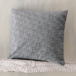 Μαξιλαροθήκη Διακοσμητική Tinetto Dark Grey Ρυθμός 40Χ40 Βαμβάκι-Πολυέστερ