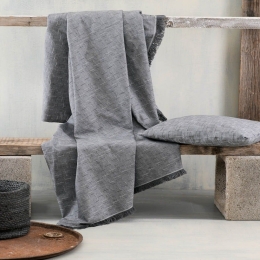 Ριχτάρι Tinetto Dark Grey Ρυθμός Πολυθρόνα 160x180cm Βαμβάκι-Πολυέστερ