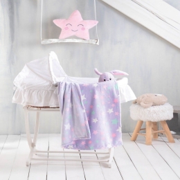 Κουβέρτα Βρεφική Flannel Fleece Starday Lila Ρυθμός Αγκαλιάς 80x110cm Flannel