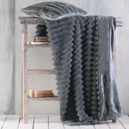 Μαξιλαροθήκη Διακοσμητική Trinity Dark Grey Ρυθμός 40Χ40 Οικολογική Γούνα