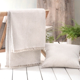 Ριχτάρι Tessy Ecru Ρυθμός Τετραθέσιο 180x330cm Βαμβάκι-Πολυέστερ