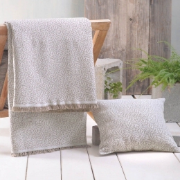 Ριχτάρι Tessy Beige Ρυθμός Τετραθέσιο 180x330cm Βαμβάκι-Πολυέστερ