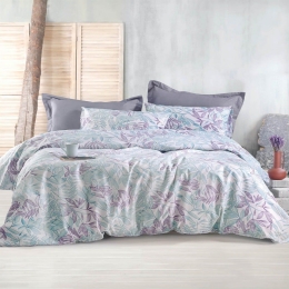 Κουβερλί Elein (Σετ 3τμχ) Blue-Ecru Ρυθμός Υπέρδιπλo 220x240cm Βαμβάκι-Πολυέστερ