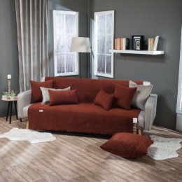 Ριχτάρι Solid 305 Terracota Teoran Τριθέσιο 180x300cm Βαμβάκι-Πολυέστερ
