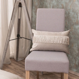 Μαξιλαροθήκη Διακοσμητική Με Κρόσσια Velvet 07 Taupe Teoran 30X50 Acrylic