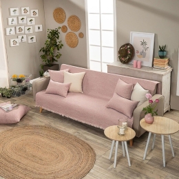 Ριχτάρι Avellino 06 Pink Teoran Πολυθρόνα 180x150cm Βαμβάκι-Πολυέστερ