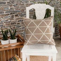 Μαξιλαροθήκη Διακοσμητική Manarola 02 Beige Teoran 43X43 Βαμβάκι-Πολυέστερ