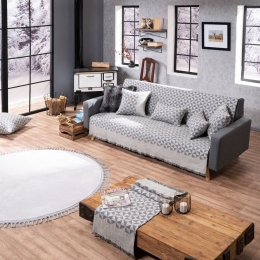 Ριχτάρι Columbia 11 Dark Grey Teoran Τριθέσιο 180x300cm Ακρυλικό,Βαμβάκι, Polyester