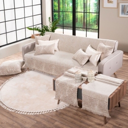 Ριχτάρι Philadelphia 02 Beige Teoran Διθέσιο 180x250cm Ακρυλικό,Βαμβάκι, Polyester