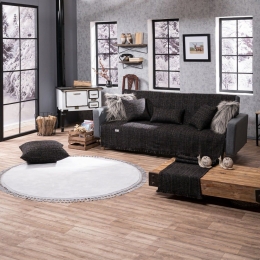 Ριχτάρι Sacramento 09 Black Teoran Πολυθρόνα 180x150cm Ακρυλικό,Βαμβάκι, Polyester