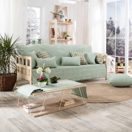 Ριχτάρι Savona 08 Mint Teoran Πολυθρόνα 180x150cm Βαμβάκι-Πολυέστερ