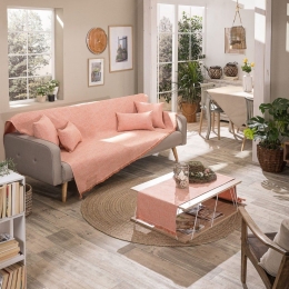 Ριχτάρι Savona 15 Pink Teoran Πολυθρόνα 180x150cm Βαμβάκι-Πολυέστερ