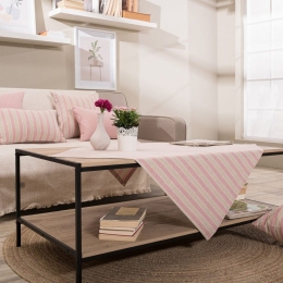 Καρέ Prado 06 Pink Teoran 90X90cm Βαμβάκι-Πολυέστερ