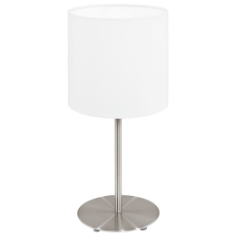 Φωτιστικό Επιτραπέζιο Pasteri 31594 White Eglo Μέταλλο,Ύφασμα