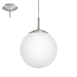 Φωτιστικό Οροφής Rondo 85261 White Eglo Μέταλλο,Γυαλί