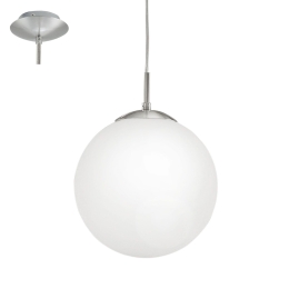 Φωτιστικό Οροφής Rondo 85262 White Eglo Μέταλλο,Γυαλί