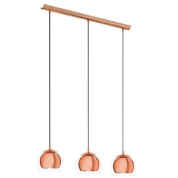 Φωτιστικό Οροφής Rocamar 94591 Copper Eglo Μέταλλο,Γυαλί