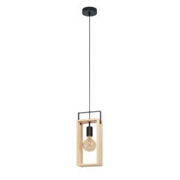 Φωτιστικό Οροφής 'Famborough' 43413 Natural-Black Eglo Μέταλλο,Ξύλο