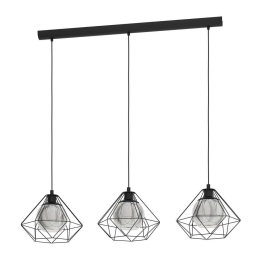 Φωτιστικό Οροφής-Ράγα 'Vernham' 43483 Black-Clear Eglo Μέταλλο,Γυαλί