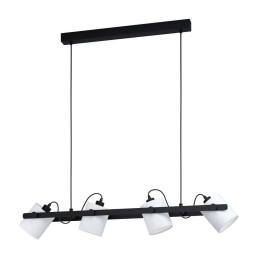 Φωτιστικό Οροφής-Ράγα 'Hornwood 1' 43425 Black-White Eglo Μέταλλο,Ύφασμα