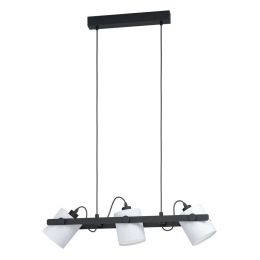 Φωτιστικό Οροφής-Ράγα 'Hornwood 1' 43426 Black-White Eglo Μέταλλο,Ύφασμα