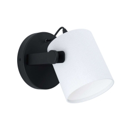 Φωτιστικό Τοίχου-Απλίκα 'Hornwood 1' 43427 Black-White Eglo Μέταλλο,Ύφασμα