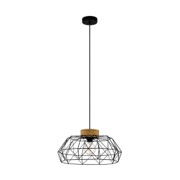 Φωτιστικό Οροφής 'Padstow' 43364 Natural-Black Eglo Μέταλλο,Ξύλο