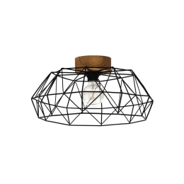 Φωτιστικό Οροφής-Πλαφονιέρα 'Padstow' 43363 Natural-Black Eglo Μέταλλο,Ξύλο