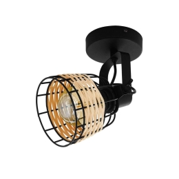 Φωτιστικό Οροφής-Πλαφονιέρα 'Anwick 1' 43324 Natural-Black Eglo Rattan, Μέταλλο
